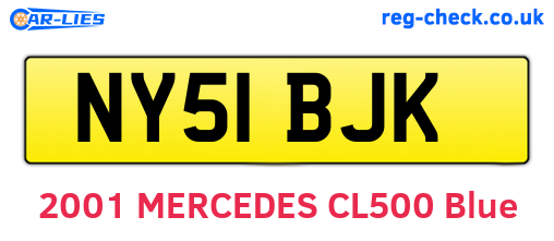 NY51BJK are the vehicle registration plates.