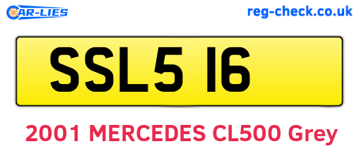 SSL516 are the vehicle registration plates.