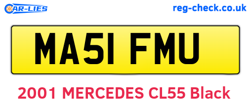 MA51FMU are the vehicle registration plates.