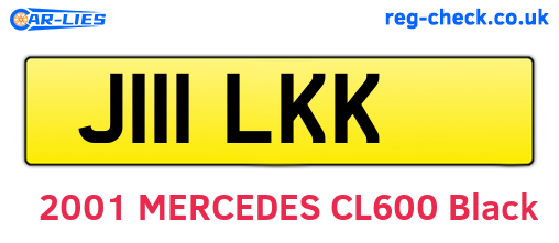 J111LKK are the vehicle registration plates.