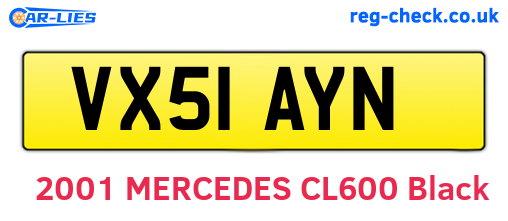 VX51AYN are the vehicle registration plates.