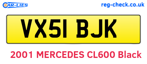 VX51BJK are the vehicle registration plates.