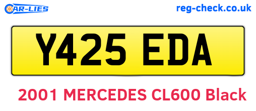 Y425EDA are the vehicle registration plates.