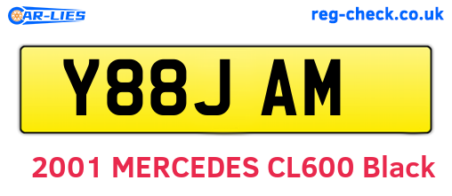 Y88JAM are the vehicle registration plates.