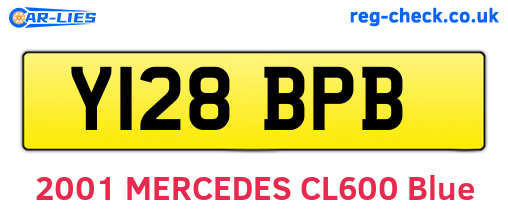 Y128BPB are the vehicle registration plates.