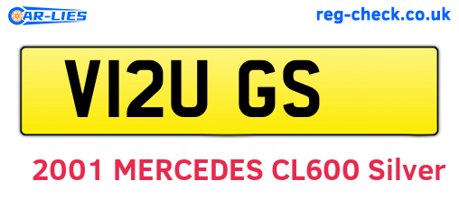V12UGS are the vehicle registration plates.