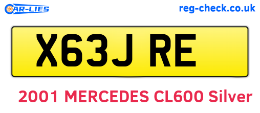 X63JRE are the vehicle registration plates.