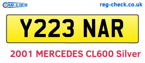 Y223NAR are the vehicle registration plates.