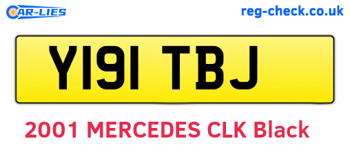 Y191TBJ are the vehicle registration plates.
