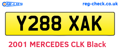 Y288XAK are the vehicle registration plates.