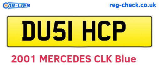 DU51HCP are the vehicle registration plates.