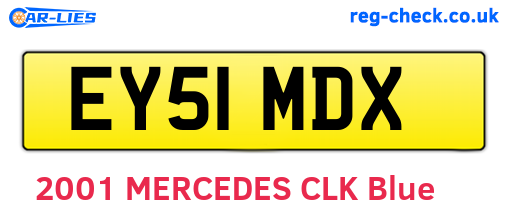 EY51MDX are the vehicle registration plates.