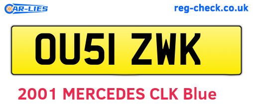 OU51ZWK are the vehicle registration plates.