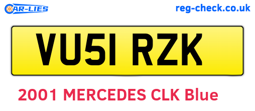VU51RZK are the vehicle registration plates.