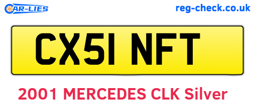 CX51NFT are the vehicle registration plates.