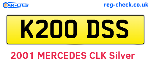 K200DSS are the vehicle registration plates.