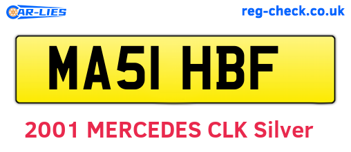 MA51HBF are the vehicle registration plates.