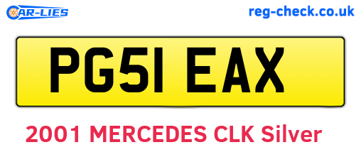PG51EAX are the vehicle registration plates.