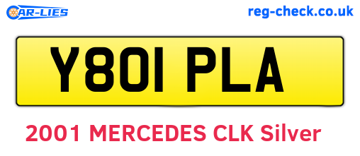 Y801PLA are the vehicle registration plates.