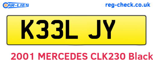 K33LJY are the vehicle registration plates.