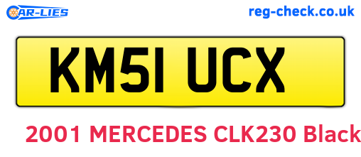 KM51UCX are the vehicle registration plates.