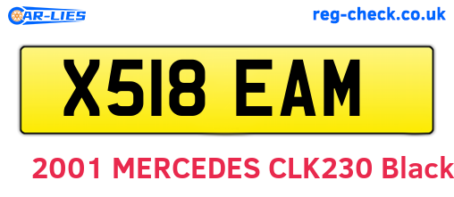 X518EAM are the vehicle registration plates.