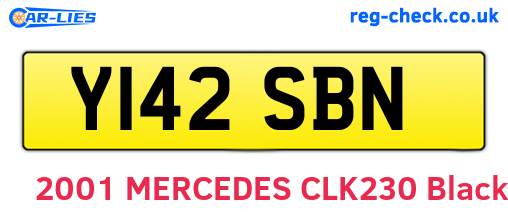 Y142SBN are the vehicle registration plates.