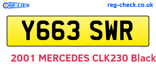 Y663SWR are the vehicle registration plates.