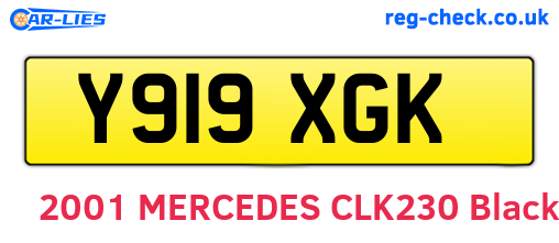 Y919XGK are the vehicle registration plates.