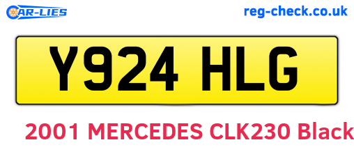 Y924HLG are the vehicle registration plates.
