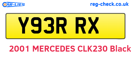 Y93RRX are the vehicle registration plates.
