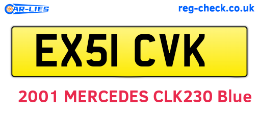 EX51CVK are the vehicle registration plates.