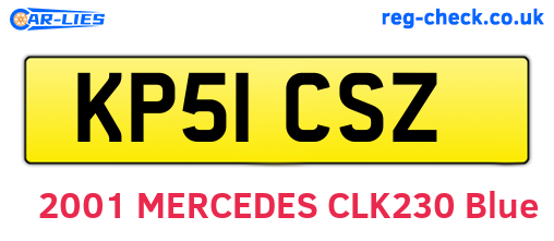 KP51CSZ are the vehicle registration plates.