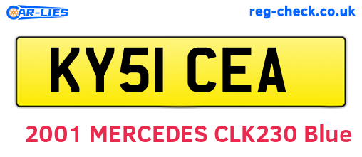 KY51CEA are the vehicle registration plates.