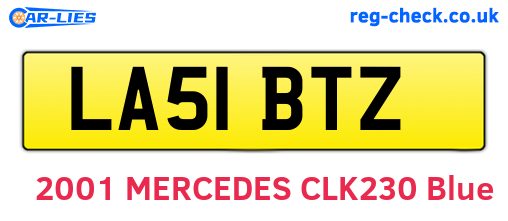 LA51BTZ are the vehicle registration plates.
