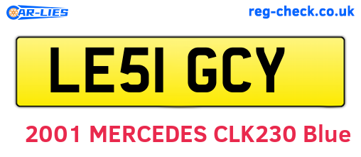 LE51GCY are the vehicle registration plates.