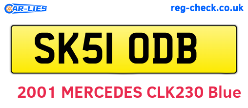 SK51ODB are the vehicle registration plates.