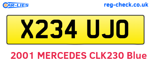 X234UJO are the vehicle registration plates.