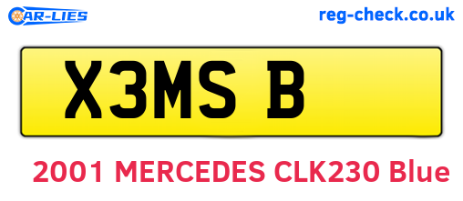 X3MSB are the vehicle registration plates.