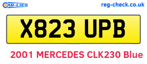 X823UPB are the vehicle registration plates.