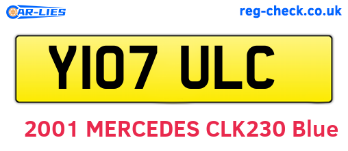 Y107ULC are the vehicle registration plates.