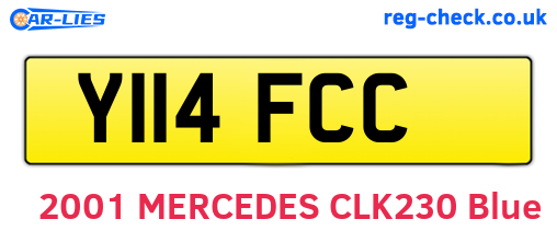 Y114FCC are the vehicle registration plates.