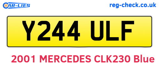 Y244ULF are the vehicle registration plates.