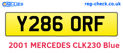 Y286ORF are the vehicle registration plates.