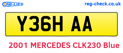 Y36HAA are the vehicle registration plates.