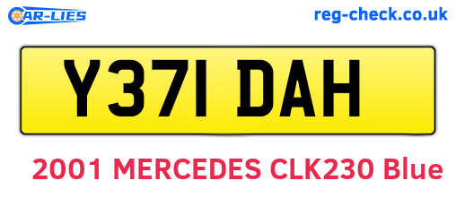 Y371DAH are the vehicle registration plates.