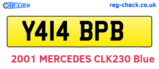 Y414BPB are the vehicle registration plates.