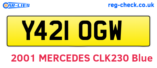 Y421OGW are the vehicle registration plates.