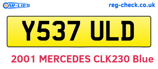 Y537ULD are the vehicle registration plates.