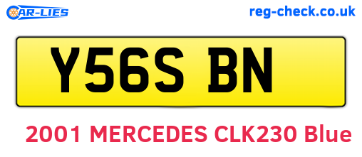 Y56SBN are the vehicle registration plates.